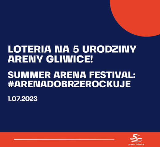 Loteria na 5. urodziny Areny Gliwice #arenadobrzerockuje