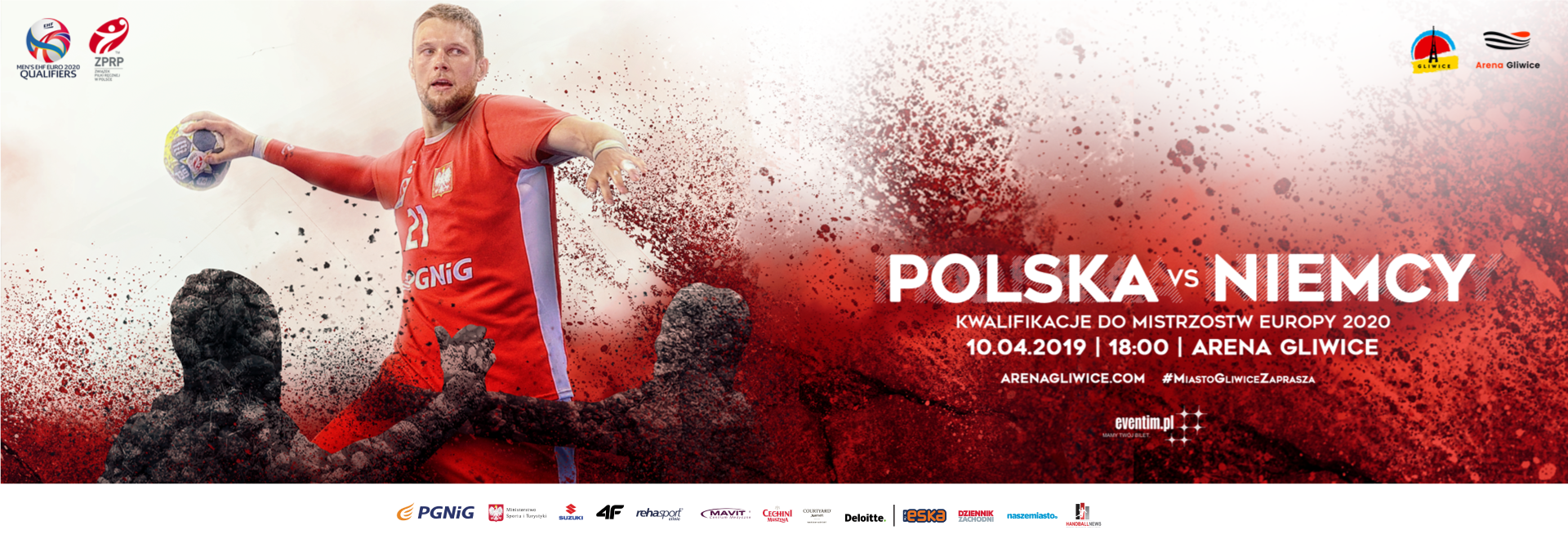 Mecz Polska vs Niemcy. Kwalifikacje do Mistrzostw Europy 2020. Festiwal piłki ręcznej w Gliwicach.